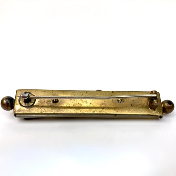 Vintage Duck Brooch Mother of Pearl Brass Rowing Ducks Whimsy Art Deco - Picture 3 of 15